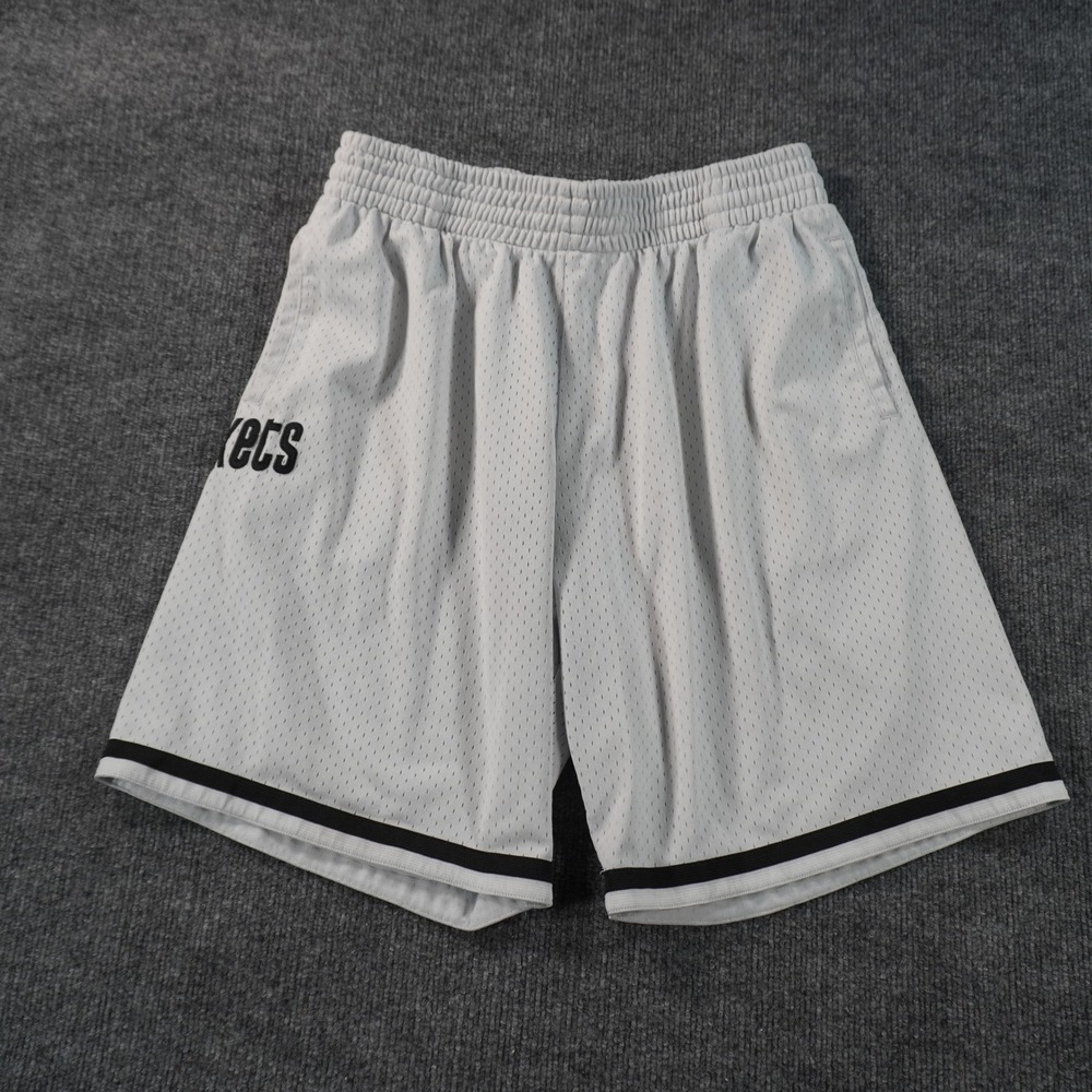Mitchell & Ness Houston Rockets Basketball Shorts Mens Large White Swingman Mesh